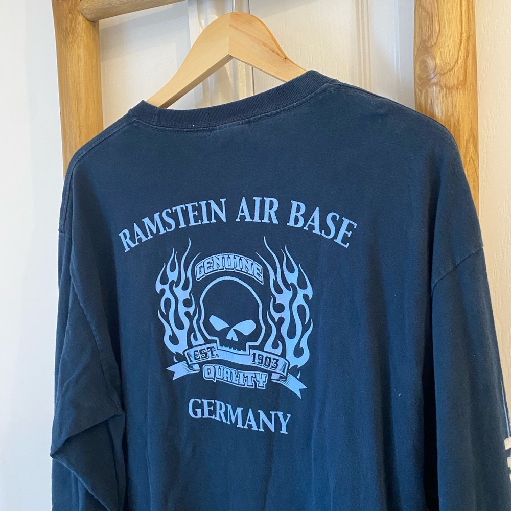 Harley Davidson Military Ramstein Air Base Germany Navy Long Sleeve T-Shirt XL - Picture 7 of 7